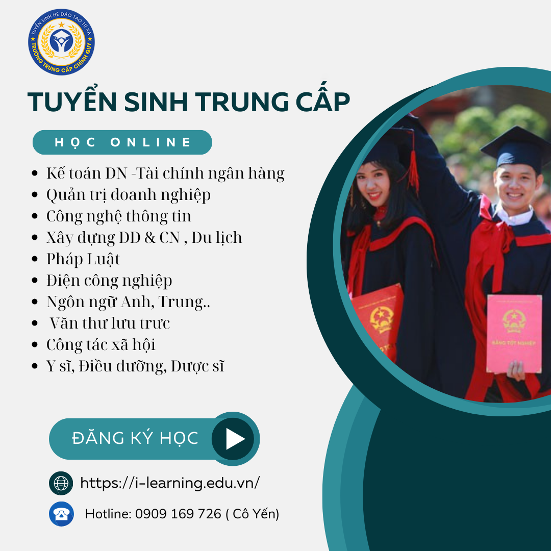 Tuyển Sinh Trung Cấp Từ Xa Chính Quy 2024 - Hệ Đào Tạo Trung Cấp Online Trực Tuyến