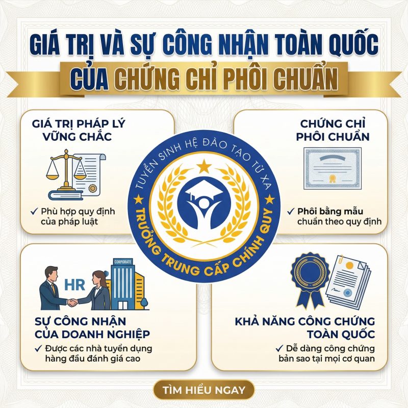 Khóa Học Online Ngắn Hạn Có Chứng Chỉ Uy Tín 2026 2 4 giá trị cốt lõi của chứng chỉ phôi chuẩn đảm bảo pháp lý, chuẩn mẫu quy định, doanh nghiệp công nhận và dễ dàng công chứng toàn quốc.
